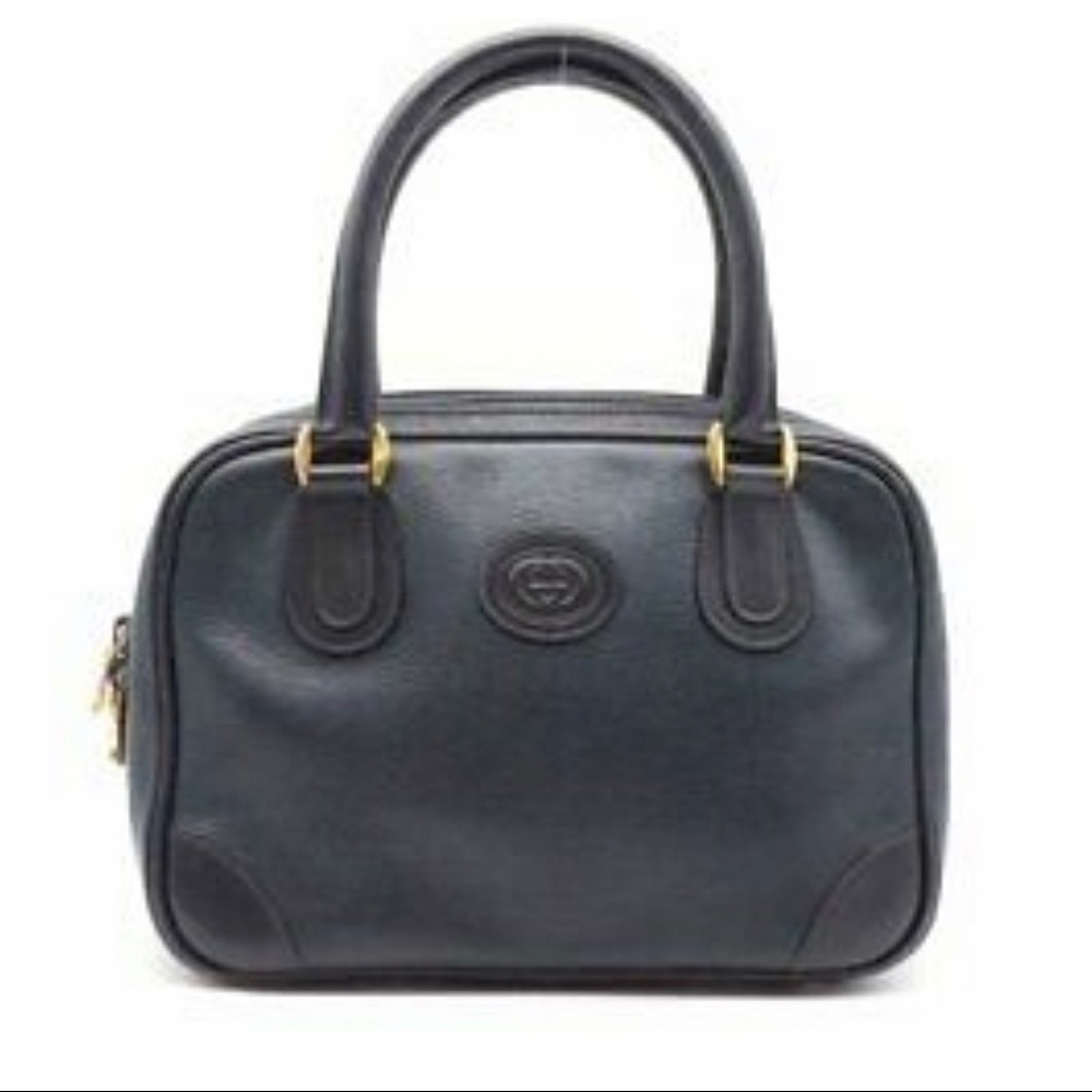 🎉SOLD🎉 GUCCI Mini Hand bag Tote Leather GG logo Navy